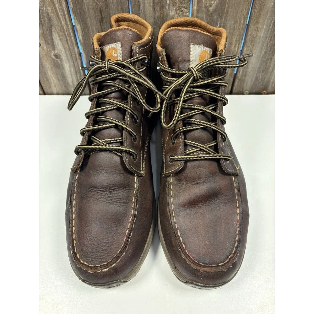 Carhartt Brown Leather Chukka Ankle Boots Lace-Up Rubber Sole Men’s 11 M
